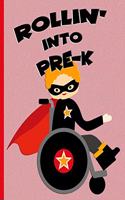 Rollin' into Pre-K: Red Ginger Hair Boy in Wheelchair: Hand Writing Notebook