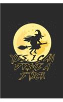 Witch - Yes I Can Drive A Stick: Dotted Bullet Grid Notebook / Journal (6 X 9) - Halloween Day Gift for Kids, Teenager, Women and Men