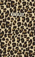 Kinsley: Personalized Notebook - Leopard Print (Animal Pattern). Blank College Ruled (Lined) Journal for Notes, Journaling, Diary Writing. Wildlife Theme Des