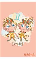 Gemini Notebook: The Twins - May 21-June 20 - Lined 6 x 9-inch size with 120 pages