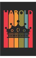 Harold: Vintage Custom Personalized Lined Name Notebook, Diary, Journal - Retro Birthday, Christmas Gifts for Son, Nephew, Brother, Dad, Father: Medium Coll