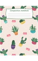 Cactus Pattern Colored Composition Notebook: College Ruled, 7.44 X 9.69, 75 sheets, 150 lined pages.