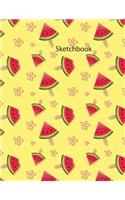 Sketchbook: Sketchbook summer fruit ice cream colorful 8.5" X 11", Personalized Artist Sketchbook: 110 pages, Sketching, Drawing and Creative Doodling. White pa(21 Sketchbook Summer Fruit Ice Cream Colorful)