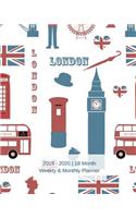 2019 - 2020 18 Month Weekly & Monthly Planner
