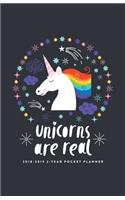 2018-2019 2-Year Pocket Planner; Unicorns Are Real: 2-Year Pocket Calendar and Monthly Planner