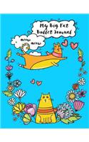 My Big Fat Bullet Journal for Cat Lovers Funny Flying Cartoon Cat 1: Jumbo Sized Graph Design Bullet Notebook Journal - 300 Plus Numbered Pages with 300 Graph Style Grid Pages, 6 Index Pages and 2 Key Pages in Large 8