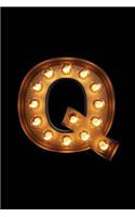 Q: Glowing Q Initial Notebook: Monogram Initial Q Journal - Personalized Notebook(14 Initial Notebooks)