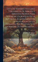 Lista De Nombres Vulgares Y Botánicos De Árboles Y Arbustos Propios Para Repoblar Los Bosques De La República, Acompañados De La Indicación De Los Climas En Que Vegetan Y De La Manera De Propagarlos...