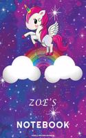Zoe's Unicorn Rainbow Notebook