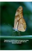 Happiness is a butterfly, always just beyond your grasp, but if you will sit down quietly, may alight upon you. Nathaniel Hawthorne