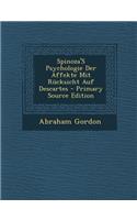 Spinoza's Psychologie Der Affekte Mit Rucksicht Auf Descartes - Primary Source Edition