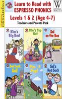Learn to Read with Espresso Phonics Levels 1&2 (Age 4-7): Teachers and Parents Pack
