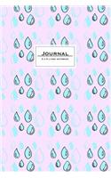 Journal: 6 x 9 Lined Notebook, Pink & Blue Kawaii Rain Drops(Journals to Write in)