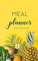 Meal Planner Notebook: 52 Week Food Planner Notebook / Diary / Log for Meal Planning with Grocery Shopping List - Yellow Tropical Background