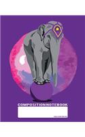 Composition Notebook: College Ruled - Purple Elefant Love - Back to School Composition Book for Teachers, Students, Kids and Teens - 120 Pages, 60 Sheets - 8 x 10 inches