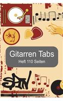 Gitarren Tabs Heft 110 Seiten: 6x9 Gitarre Tabulatur Block I Geschenk Heft I Notizbuch I Notenheft I E Tab Grifftabelle I Noten Instrumental Tabulaturheft Notenpapier Notenblock G