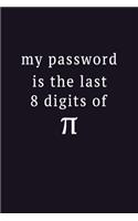 My Password Is The Last 8 Digits Of Pi