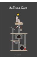 Cat Mas Tree Notebook: liniertes Notizbuch A5 mit Spruch - 110 Seiten - Katze Haustier Lieblingstier Tier Hauskatze Katzenliebhaber - Geschenk Weihnachten Mama Geburtstag