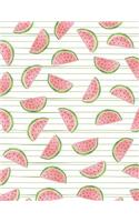 Watermelon Notebook Grid: Stripe Cute Watercolor Fruit Grid Paper Page Journal Squared Graph Sheet Graphing Doodling Drawing Sketching Journaling For Kids Teen Girl Artist Wo(24 Watermelon Notebook Grid)