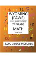 7th Grade WYOMING PAWS, 2019 MATH, Test Prep