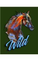 Wild: 2019 Planner Calendar Goal Planner Daily Planner Watercolor Wild Horse Mustang Green