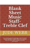 Blank Sheet Music Staff-Treble Clef