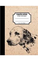 Composition notebook graph ruled paper 8.5x11" 200 page 4x4 grid per inch, Vintage Dalmatian dog