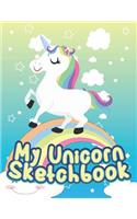 My Unicorn Sketchbook: Blank Unlined Doodle Book V22