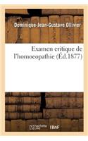 Examen Critique de l'Homoeopathie