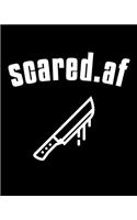 Scared.af: Sketchbook For Drawing 200 Sheets - 5 Year Anniversary Gift For Wife - Paperback Sketch Pages How To Draw Horror Movie Characters - True Crime Noteb