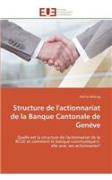 Structure de l'actionnariat de la banque cantonale de genève