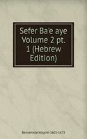 Sefer Ba'e aye Volume 2 pt. 1 (Hebrew Edition)