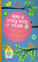 Memo & Sticky Notes Folder: Cute Birds: Small Folder Containing 7 Sticky Notepads, a Tear-Off Lined Writing Pad, and Gel Pen.