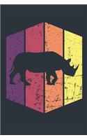 Vintage Rhino Journal - Gift for Rhino Lovers - Retro Rhino Notebook - Rhino Diary for Boys and Girls