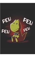 Pew Pew Pew Pew: T Rex Gamer Kids Notebook, Journal, Blank-Lined Book