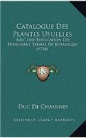 Catalogue Des Plantes Usuelles