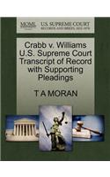Crabb V. Williams U.S. Supreme Court Transcript of Record with Supporting Pleadings: (English)