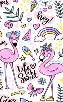 Funny Pink Flamingo notebook for Children Kids Girls Women men