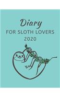 Diary For Sloth Lovers 2020