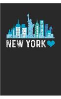 Notebook: New York 6x9 Dot Grid 120 Pages