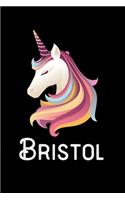 Bristol: Journal (Diary, Notebook) Personalized Custom Name Unicorn Birthday Gift for Girls and Women