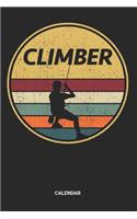 Calendar: Dotted Lined Retro Vintage Climbing Themed Notebook (6x9 inches) ideal as a Boulder Climb Journal. Perfect as a Bouldering Book for all Boulderer, C