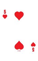 5 Of Hearts: Poker Card Notebook With Lined College Ruled Paper For Work, Home Or School. Cool 7.5 x 9.25 Notepad Journal For Taking Notes, Diaries Or Journaling