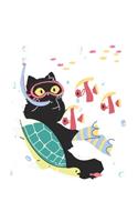 Diving Cat Notebook: Graph Paper Journal 6x9 - 120 Pages