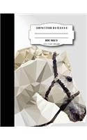 Composition notebook wide ruled 8.5 x 11 inch 200 page, Geometric white horse: Large composition book journal for school student/teacher/office