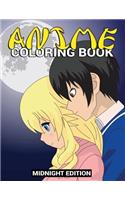 Anime Coloring Book Midnight Edition: A Japanese Manga Coloring Book for Kids and Adults with Cute Chibi Anime Characters and Fantasy Scenes for Anime Lovers Black Background Coloring Bo