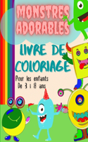 Livre de coloriage de monstres mignons pour les enfants de 3 à 8 ans