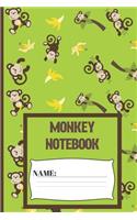 Monkey Notebook: Small funny composition notebook 120 pages (6 x 9 Inch). Tree Monkey Blank lined notebook for monkey lovers