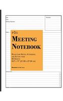 Meeting Notebook: Ruled Line Notes, Attendees, and Action Items, 8.5" X 11" (21.59 X 27.94 CM), 80 Sheets, Durable Soft Cover, Designed in the USA (Orange Box)