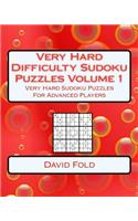 Very Hard Difficulty Sudoku Puzzles Volume 1